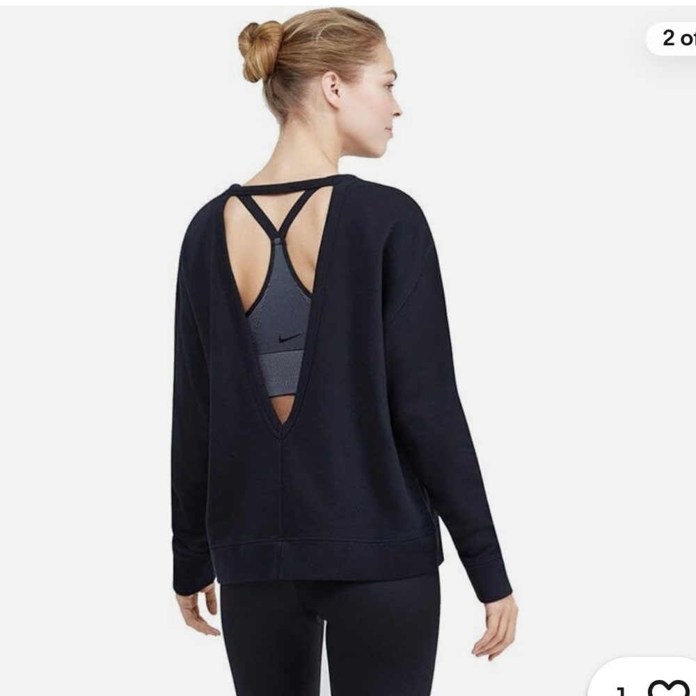 NWT Nike Women's Dri-Fit Versa Open Back Training Top Black